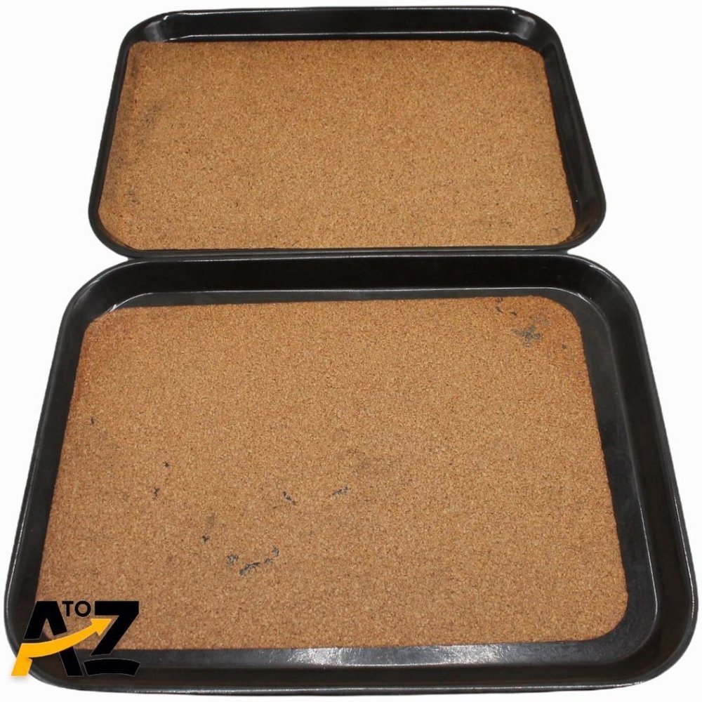 Lot of 2 Silite 1410 Cork Bottom Hard Plastic Serving Tray 13 3/4" x 10 1/2"